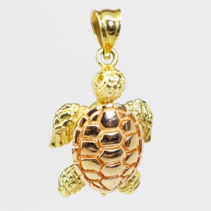 Picture of 14k Rose & Yellow Gold Turtle Pendant
