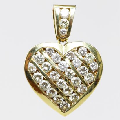 Picture of 14k Yellow Gold Diamond Heart Pendant