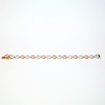 Picture of 18k Rose and White Gold Pear-Shaped Diamond Bracelet