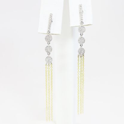 Picture of 14k Two-Tone Gold Fringe Diamond Charms Earrings