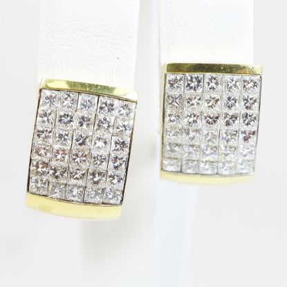 Picture of 14k Yellow Gold Half-Hoop Diamond Earrings