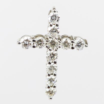 Picture of 14k White Gold Diamond Cross Pendant
