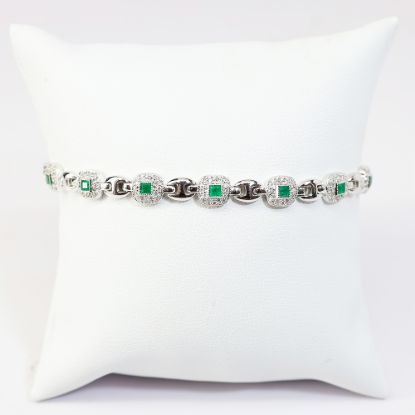 Picture of 18k White Gold Emerald and Diamond Bracelet