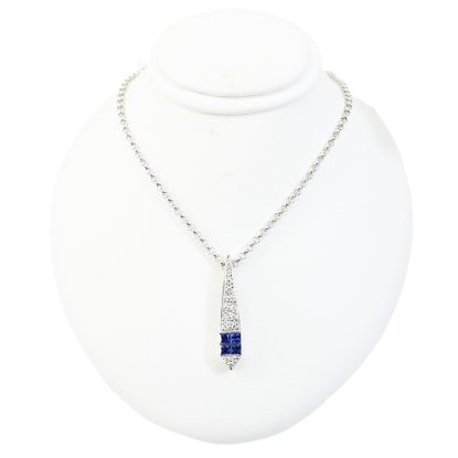 Picture of 18k White Gold Sapphire & Diamond Pendant