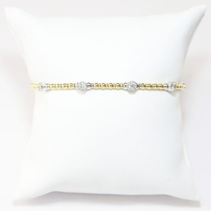 Picture of 14k Two Tone Gold Diamond Station Bangle