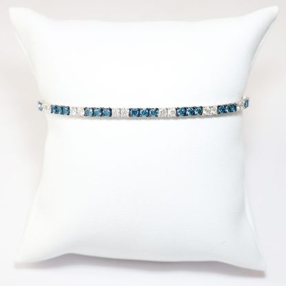 Picture of 14k White Gold Blue & White Diamond Bangle