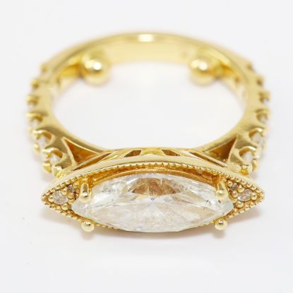 Picture of 14k Yellow Gold Set Marquise Brilliant Diamond Ring