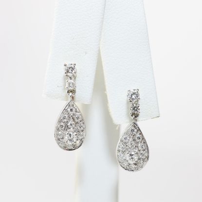 Picture of 14k White Gold Diamond Dangling Earrings