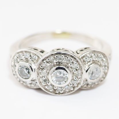 Picture of 14k White Gold Bezel Set Diamond Ring