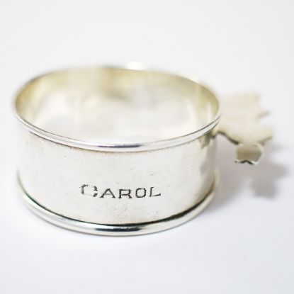 Picture of "Carol" Napkin Ring with Bunny Stand by Webster Sterling Silver