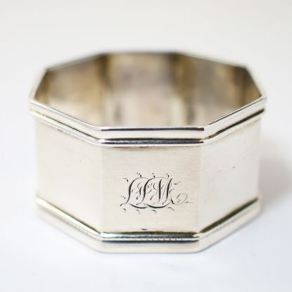 Picture of "W.S.S." Octagonal Napkin Ring Sterling Silver 