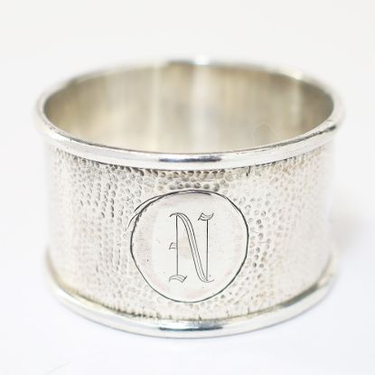 Picture of "N" with Chinese Characters Napkin Ring Sterling Silver