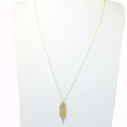 Picture of Hammered Yellow Gold Leaf Necklace