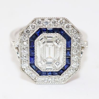 Picture of 18k White Gold Diamond & Sapphire Ring