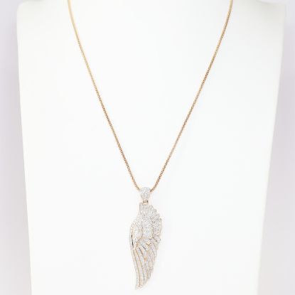 Picture of 14k Rose Gold Diamond Angel Wing Pendant