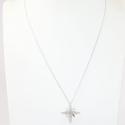 Picture of 14k White Gold Diamond North Star Pendant