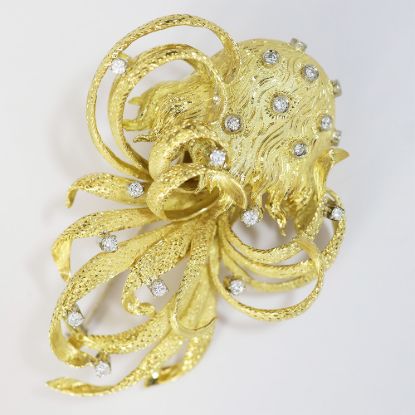 Picture of 18k Yellow Gold Diamond Jellyfish Brooch
