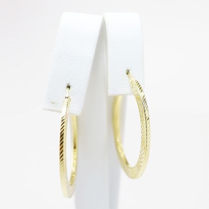 Picture of 14k Yellow Gold Flat Hoop Earrings