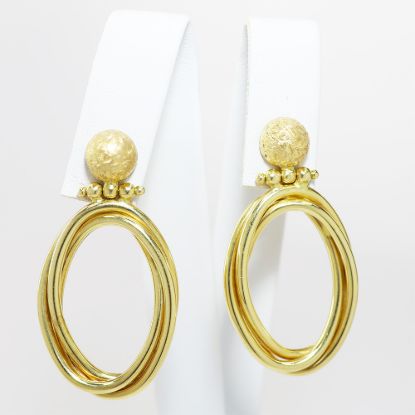 Picture of 18k Yellow Gold Twisted Oval Open Frame Earrings