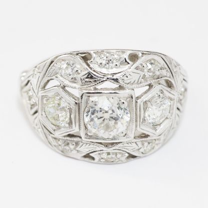 Picture of Vintage 14k White Gold Old European Diamond Ring