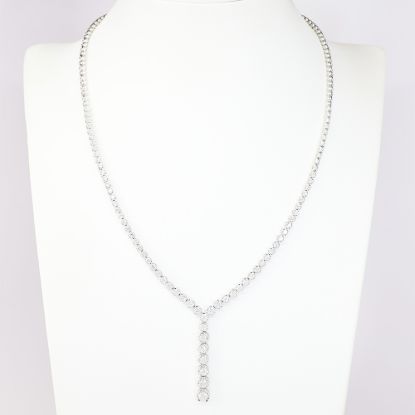Picture of 14k White Gold Brilliant Diamond Drop Necklace