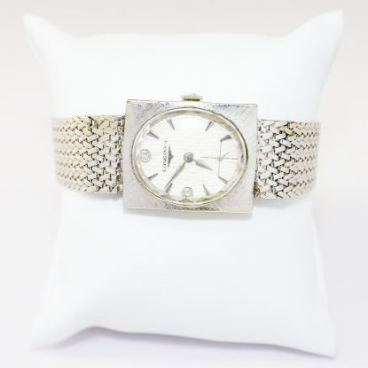 Picture of Vintage 14k White Gold & Diamond Longines Wristwatch