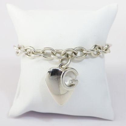 Picture of Gucci Sterling Silver Heart Charm Chain Bracelet