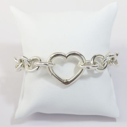 Picture of Tiffany & Co. Sterling Silver Heart Clasp and Round Chain Bracelet