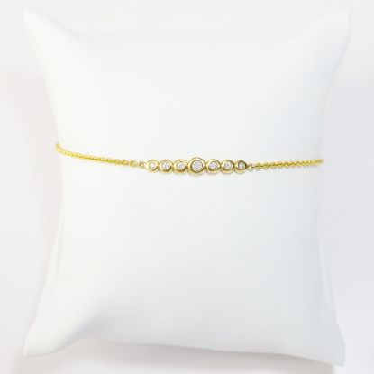 Picture of 14k Yellow Gold Adjustable Diamond Bar Bracelet