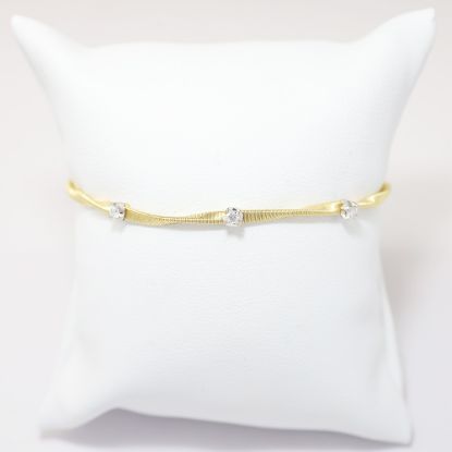 Picture of 18k Yellow Gold Twisted Coil Diamond Stations Bracelet