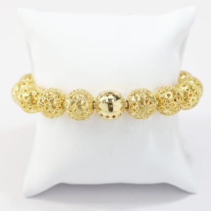 Picture of 14k Yellow Gold Italian Beaded Bracelet
