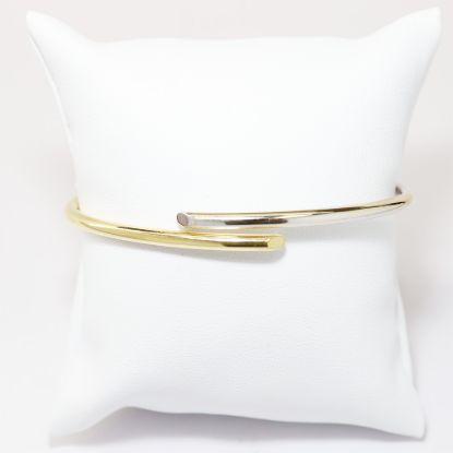 Picture of 18k Two Tone Gold Hinged Bangle Bracelet