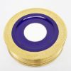 Picture of Antique Cauldon Cobalt Blue Fine China Plates with Gold Intricate Trim | Set of 10
