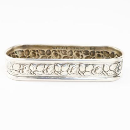 Picture of Set of 4 Oval Floral Napkin Rings by Wallace Sterling Silver