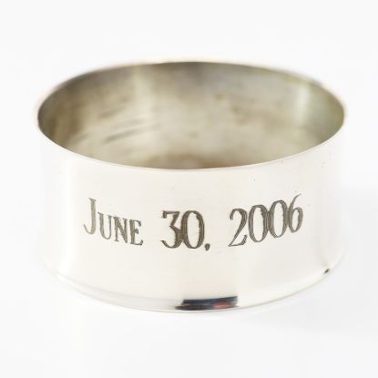 Picture of Set of 4 "June 30, 2006" Napkin Rings by Lunt Sterling Silver