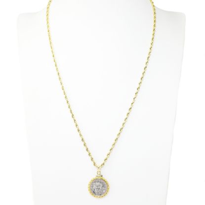 Picture of 1999 Statue of Liberty Platinum Eagle Coin Pendant with 14k Yellow Gold Bezel