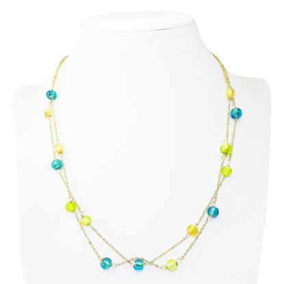 Picture of 14k Yellow Gold Glass Beaded Stations Necklace