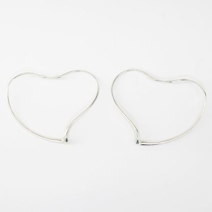 Picture of Tiffany & Co. Sterling Silver Elsa Peretti Open Heart Hoop Earrings