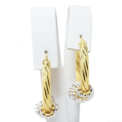 Picture of 14k Two Tone Gold Hoop Earrings