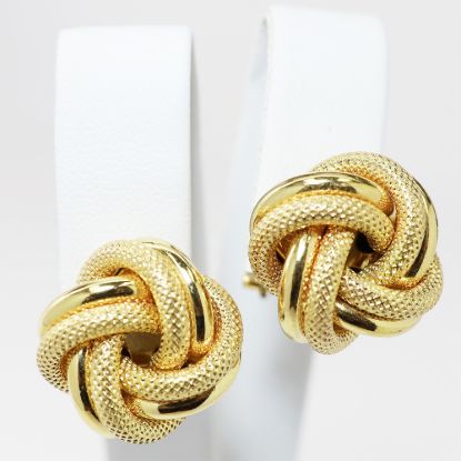 Picture of 14k Two Tone Gold Knot Earrings
