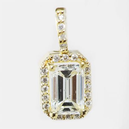 Picture of 14k Yellow Gold Emerald Cut Diamond Pendant 
