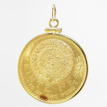 Picture of Vente Pesos Gold Coin with 14k Yellow Gold Bezel