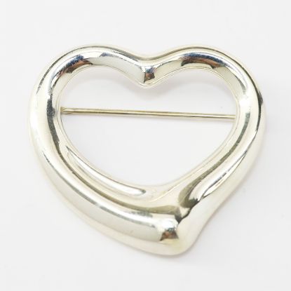 Picture of Tiffany & Co. Sterling Silver Open Heart Brooch