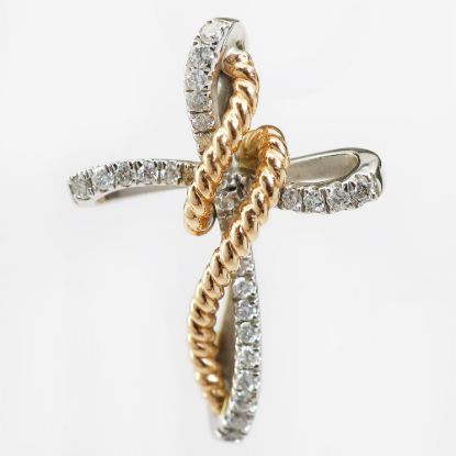 Picture of 10k Two Tone Gold Diamond Cross Pendant
