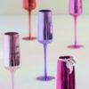 Picture of Tanzanite 'Rainbow Reflective' Glass Champagne Flute Pair