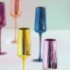 Picture of Sapphire 'Rainbow Reflective' Glass Champagne Flute Pair