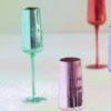 Picture of Demantoid 'Rainbow Reflective' Glass Champagne Flute Pair