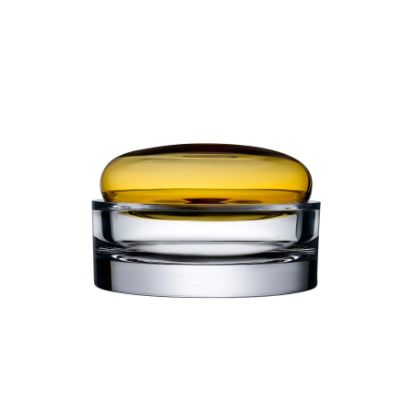 Picture of 'Ecrin' Lidded Storage Vessel in Amber, Wide 