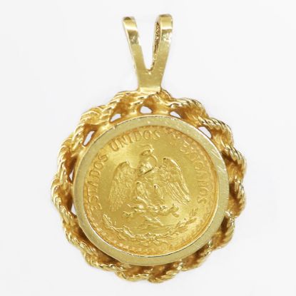 Picture of 14k Yellow Gold Dos Pesos Coin Pendant