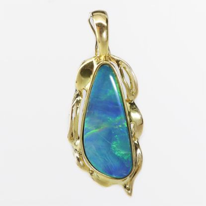 Picture of 14k Yellow Gold Boulder Opal Pendant